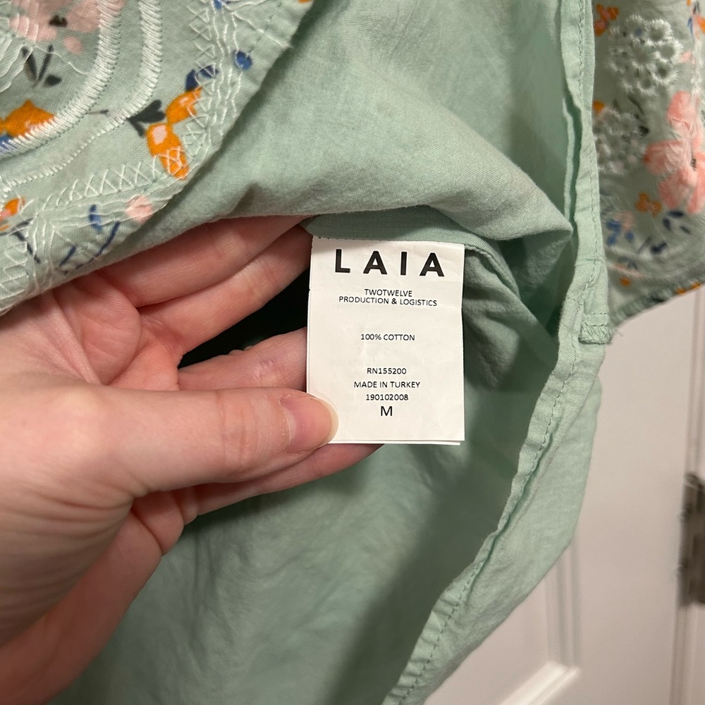 Anthropologie Laia Eyelet Floral Off-The-Shoulder Blouse - Picture 4 of 6